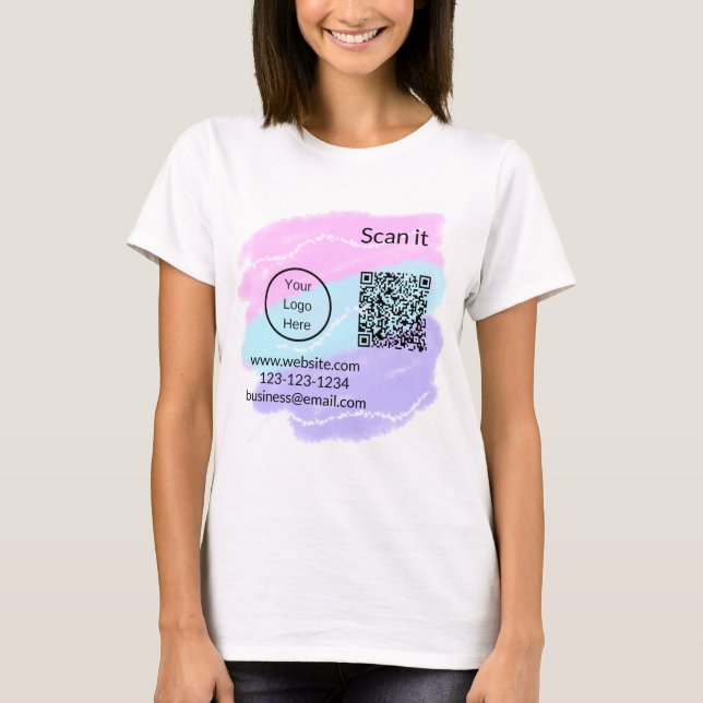 T-shirt Simple minimum q r code ajouter logo code d'analys (Devant)
