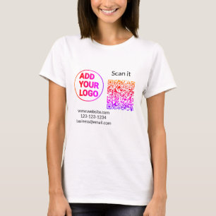 T-shirt Simple minimum q r code ajouter logo code d'analys