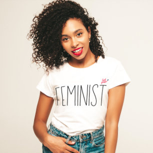 T-shirt Simple Modern Feminist Script Minimal Girl power 