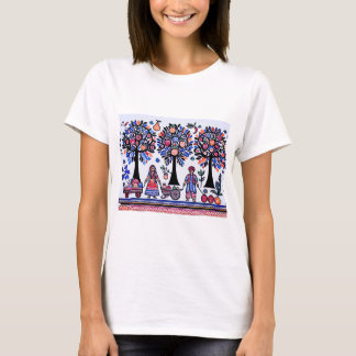 T-shirt simple peinture madhubani