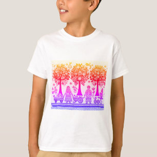 T-shirt simple peinture madhubani