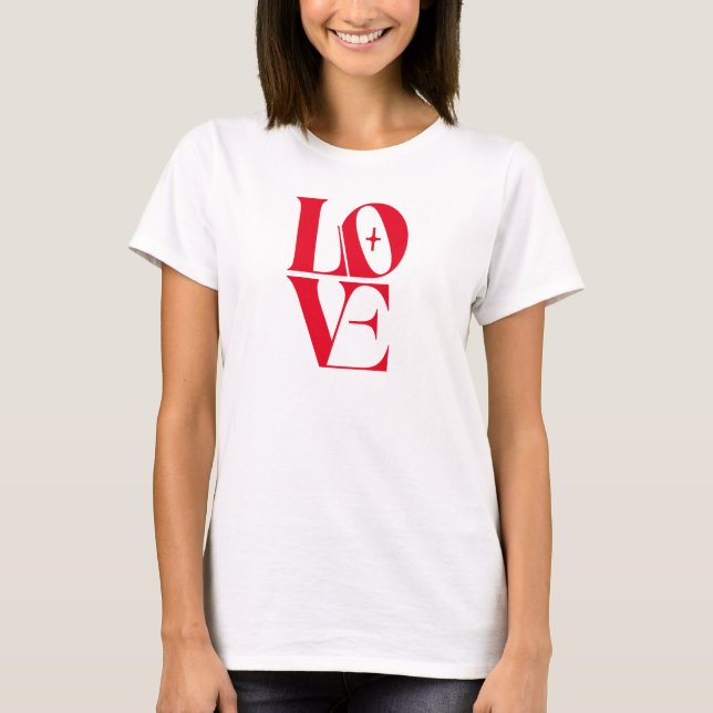 T-shirt Simple Red Love Typographie moderne (Devant)