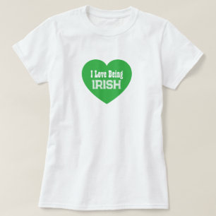T-shirt Simple St. Patrick's Day Vert J'aime être irlandai