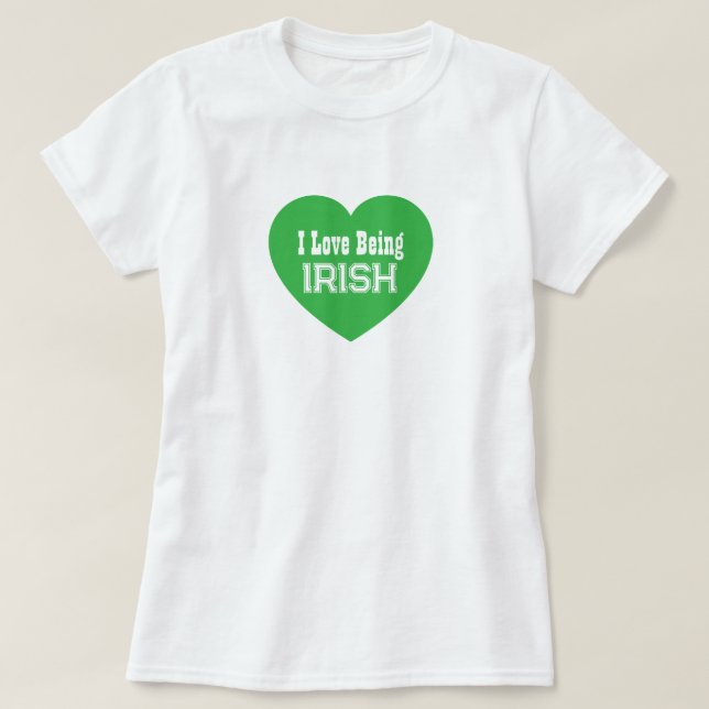 T-shirt Simple St. Patrick's Day Vert J'aime être irlandai (Design devant)
