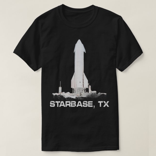 T-shirt Simple Starbase, Graphique de vaisseau spatial TX  (Design devant)
