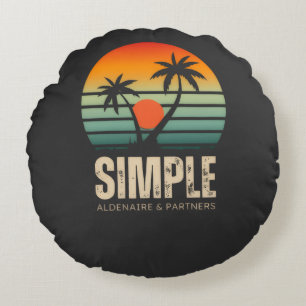 T-shirt Simple Sunset - Tropical vibes design Round Pillow