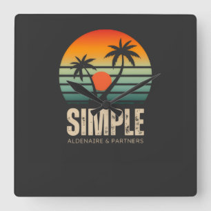 T-shirt Simple Sunset - Tropical vibes design Square Wall Clock