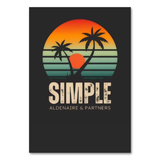 T-shirt Simple Sunset - Tropical vibes design Table Number (Front)