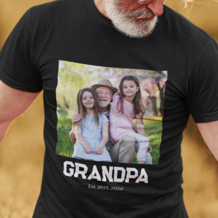 T-shirt simple texte Grand-père Établit