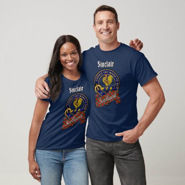 T-shirt Sinclair Clan Badge & Tartan  (Unisexe)