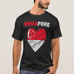 T-shirt Singapour Flag Holiday Singapore Heart Singapour
