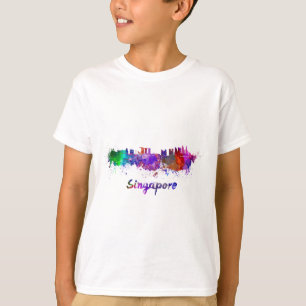 T-shirt Singapour skyline in watercolor