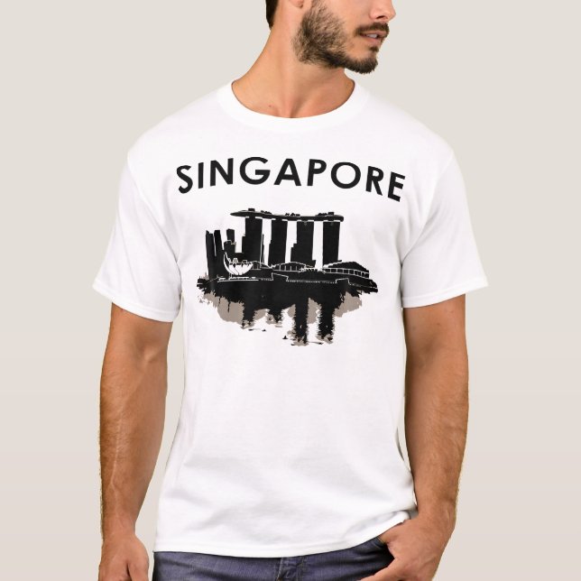 T-shirt Singapour Skyline Vintage Singapour (Devant)