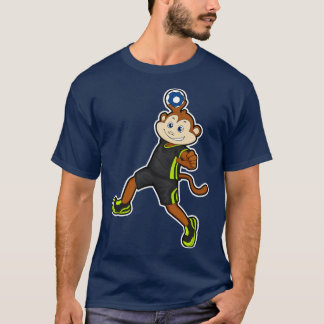 T-shirt Singe à Handball joueur avec Handball