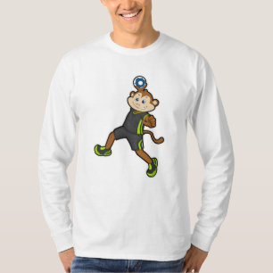 T-shirt Singe à Handball joueur avec Handball