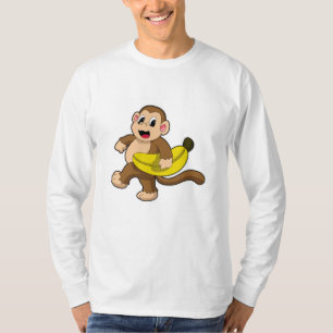 T-shirt Singe à la course avec banane