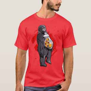 T-shirt Singe à la pizza à la bière