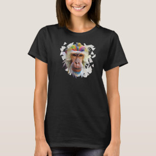 T-shirt Singe Abstrait Polygone Cool animal sauvage géomét