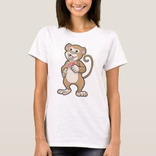 T-shirt Singe au Poker avec cartes de Poker