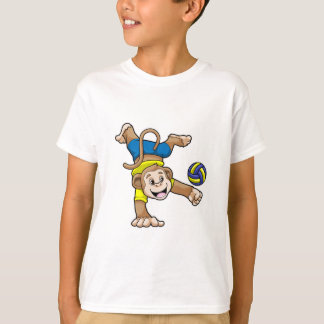T-shirt Singe au sport avec volleyball