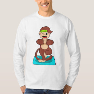 T-shirt Singe au Yoga en position debout
