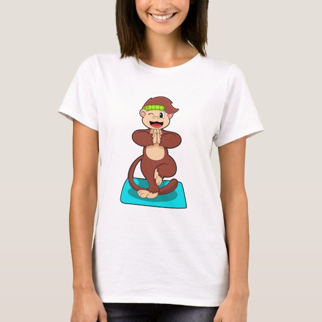 T-shirt Singe au Yoga en position debout (Devant)