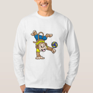 T-shirt Singe aux sports avec volleyball