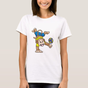T-shirt Singe aux sports avec volleyball