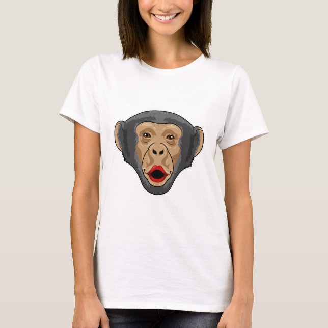 T-shirt Singe avec bouche baisée (Devant)