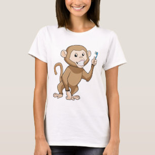 T-shirt Singe avec brosse à dents