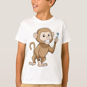 T-shirt Singe avec brosse à dents