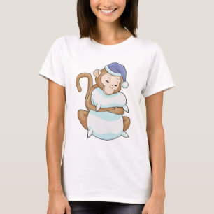 T-shirt Singe avec Coussin et tête de lit