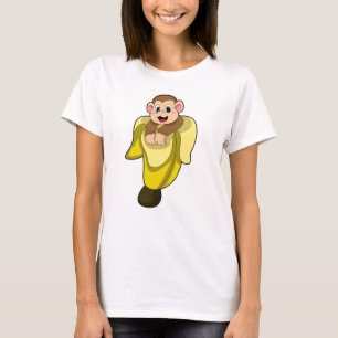 T-shirt Singe avec écorce de banane