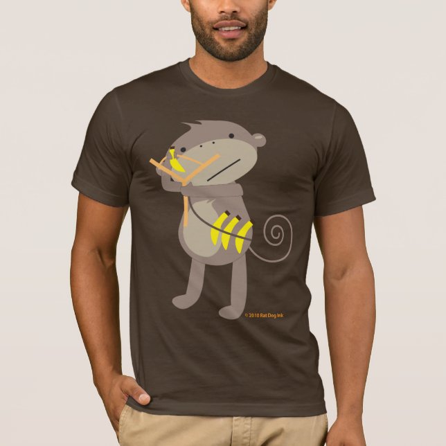T-shirt Singe avec la chemise de fronde (Devant)