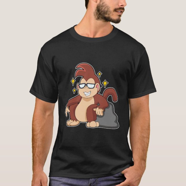 T-shirt Singe avec lunettes de soleil (Devant)