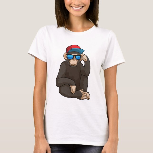 T-shirt Singe avec lunettes de soleil (Devant)