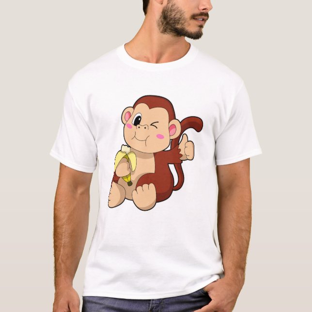 T-shirt Singe bébé avec banane (Devant)