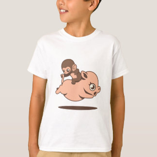 T-shirt Singe-bébé (Revenir sur un cochon)