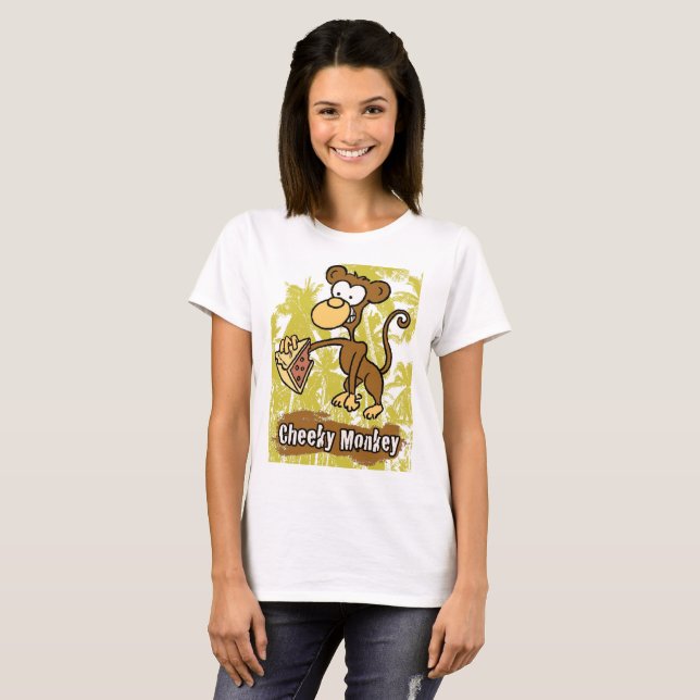 T-shirt Singe Cheeky dans la Jungle (Devant entier)