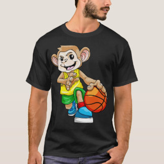 T-shirt Singe comme joueur de basket-ball avec basket-ball