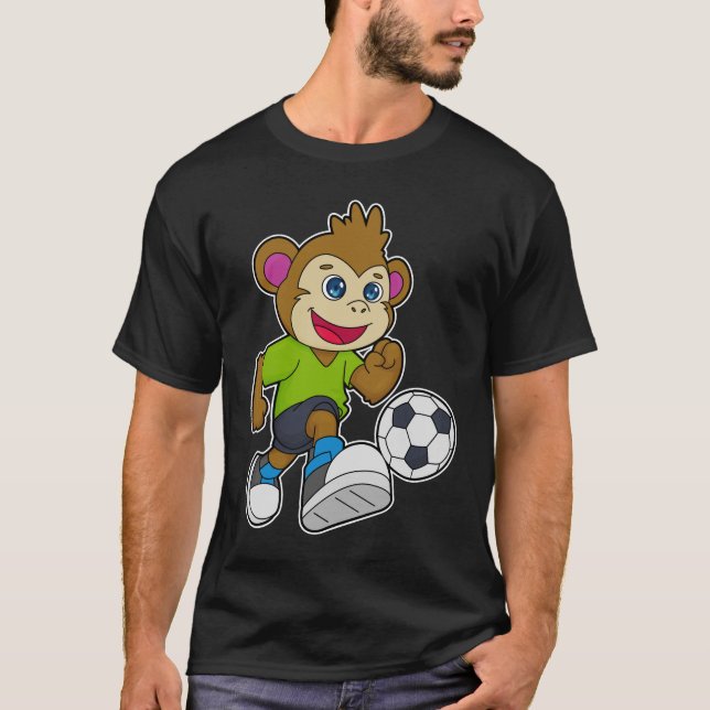T-shirt Singe comme joueur de football avec Soccer (Devant)