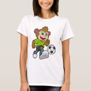T-shirt Singe comme joueur de football avec Soccer