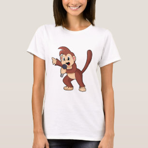 T-shirt Singe comme Singe avec Microphone.PNG