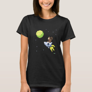T-shirt Singe Dans L'Espace Style Garçons Mens Pixel Retro