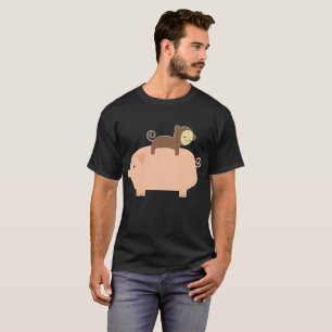 T-shirt Singe de bébé montant vers l'arrière sur un por