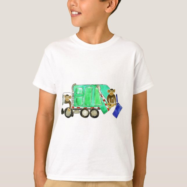 T-shirt Singe de camion à ordures (Devant)