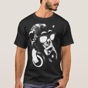T-shirt Singe De Chimp Avec Casque Et Lunettes De Soleil