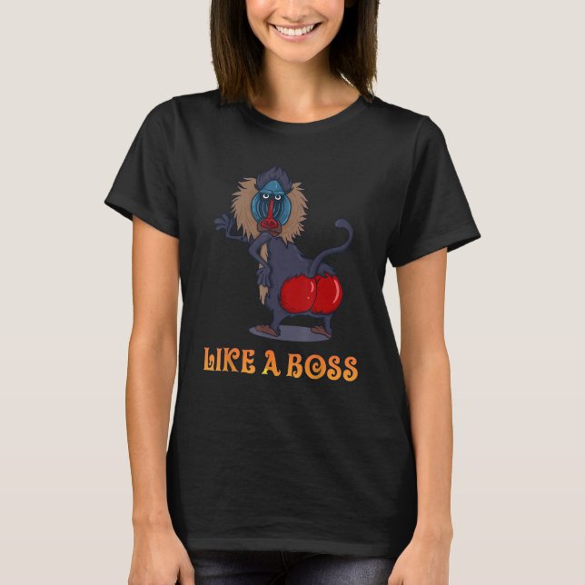 T-shirt Singe de danse - Comme le singe babouin de patron  (Devant)