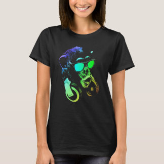 T-shirt Singe de la musique et DJ animal cool