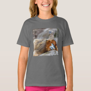 T-shirt Singe doré à nez retroussé père avec bébé